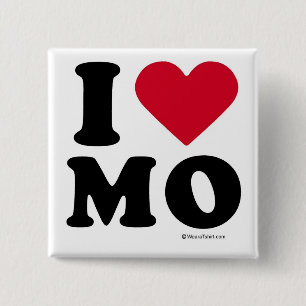 MISSOURI - "I LOVE MO" "I LOVE MISSOURI" 2 INCH SQUARE BUTTON