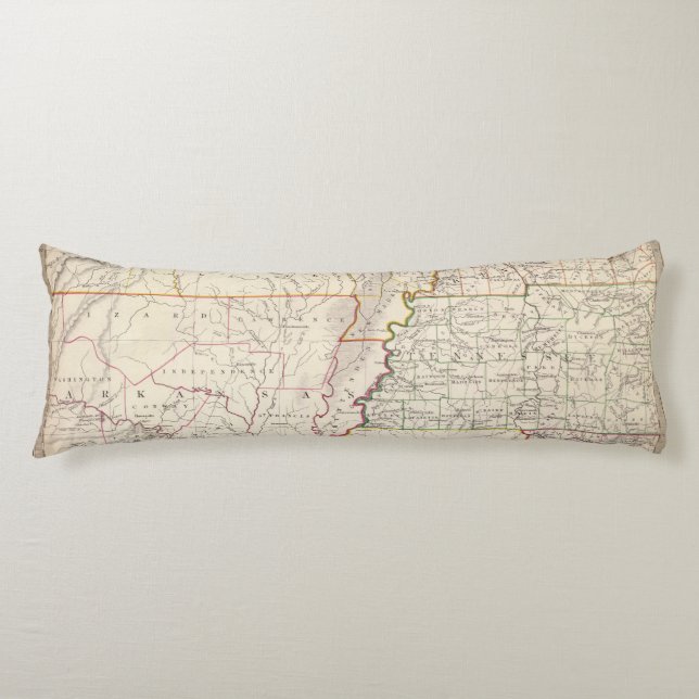 Missouri, Ill, Ky, Tenn, Ala, Miss, Ark Body Pillow (Front)