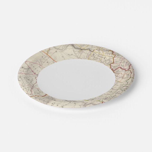 Missouri, Ill, Ky, Tenn, Ala, Miss, Ark Paper Plate (Angled)