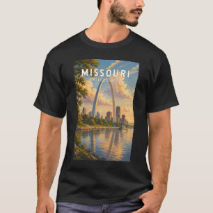 Missouri Illustration Travel Art Vintage T-Shirt