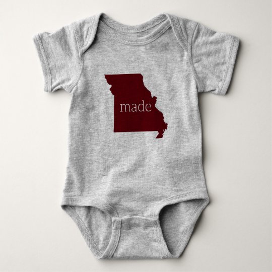 Missouri Made Baby Bodysuit {Maroon and Grey}