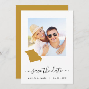 Missouri Map Photo Wedding Save the Date Card