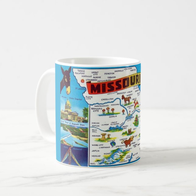 Missouri Map Postcard Coffee Mug (Front Left)