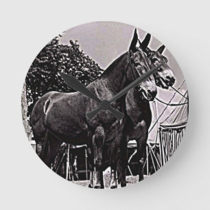 Missouri Mule Round Clock