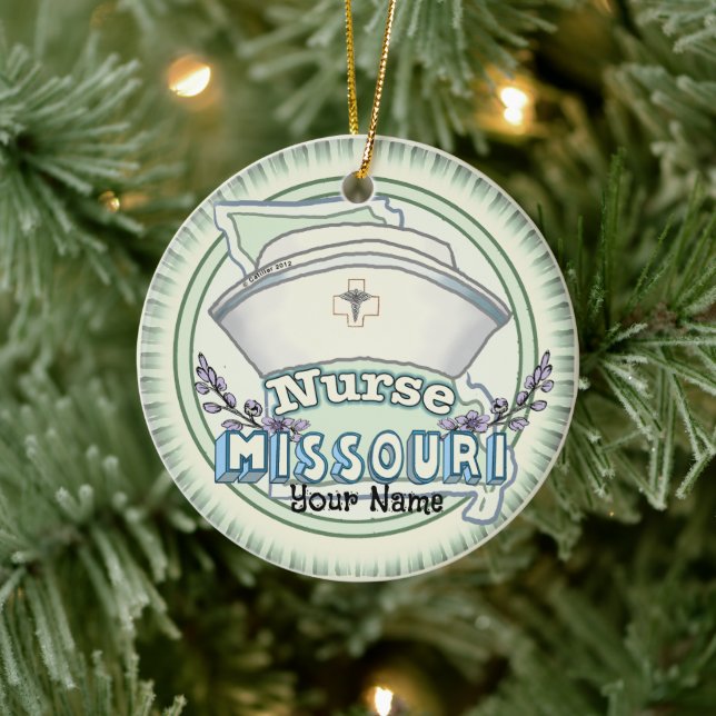 Missouri Nurse Ceramic Ornament (Tree)
