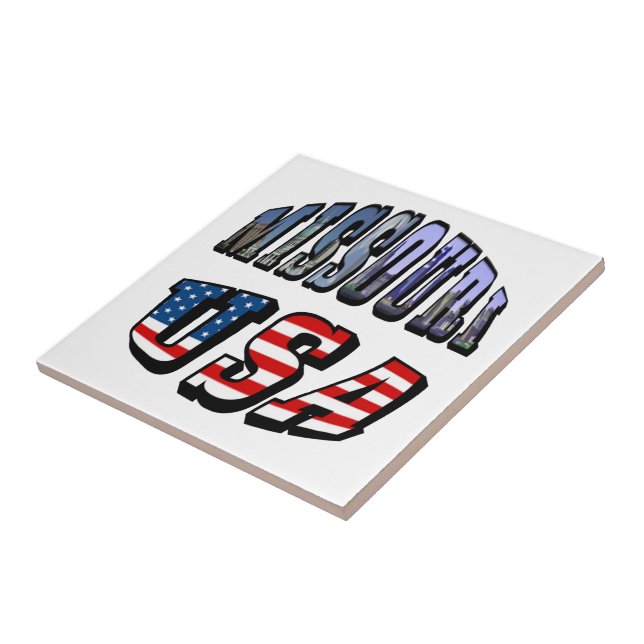 Missouri Picture and USA Text Tile (Side)