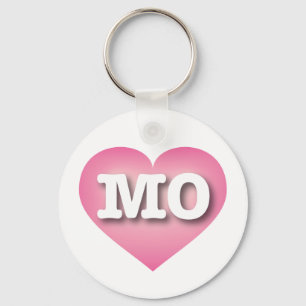 Missouri Pink Fade Heart - I love MO Keychain