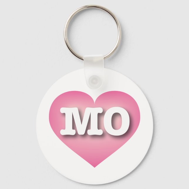 Missouri Pink Fade Heart - I love MO Keychain (Front)
