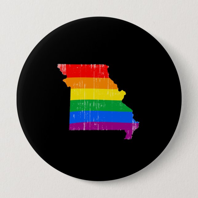 MISSOURI PRIDE - DISTRESSED -.png 4 Inch Round Button (Front)