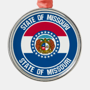 Missouri Round Emblem Metal Ornament