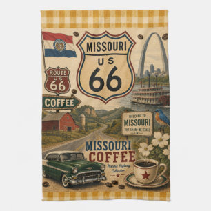 Missouri Route 66 Americana Kitchen Coffee Towel