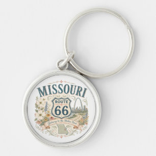 Missouri Route 66 Feminine Road Trip Gift Keychain