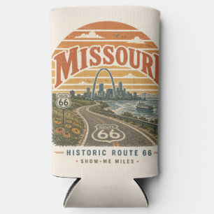 Missouri Route 66 Gateway Arch Road Trip Style Seltzer Can Cooler
