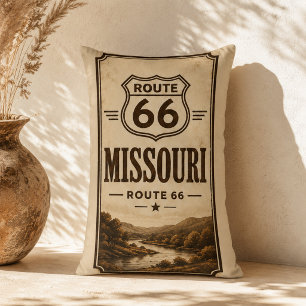 Missouri Route 66 River Lodge Accent Decor Lumbar Pillow
