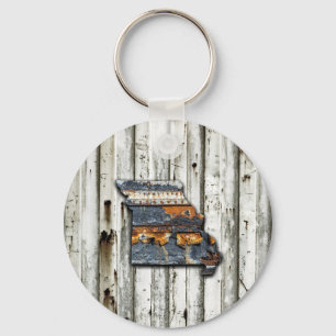 Missouri Rusty State Shape Keychain