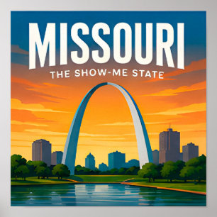 Missouri St Louis Ozarks Branson Road Trip Poster