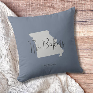 Missouri State Family Name Throw Pillow