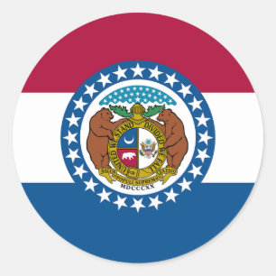 Missouri State Flag Classic Round Sticker