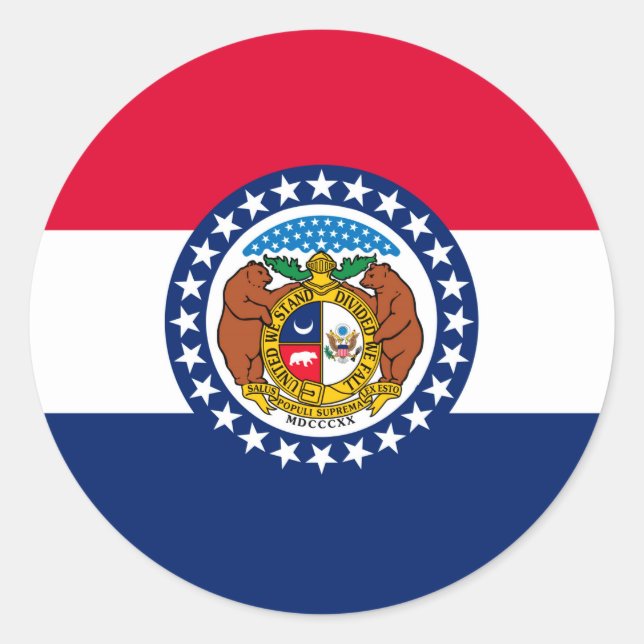 Missouri State Flag Design Classic Round Sticker (Front)