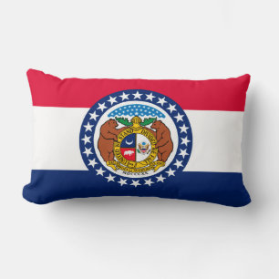 Missouri State Flag Design Lumbar Pillow