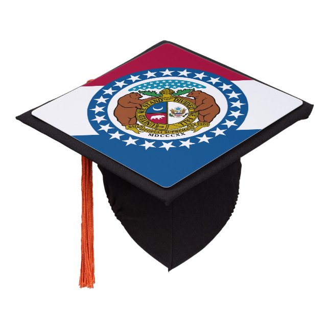 Missouri State Flag Graduation Cap Topper (Angled)