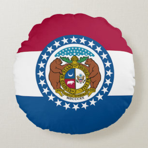 Missouri State Flag Round Pillow