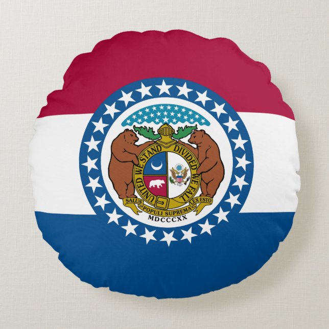 Missouri State Flag Round Pillow (Front)