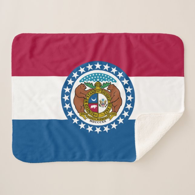 Missouri State Flag Sherpa Blanket (Front (Horizontal))