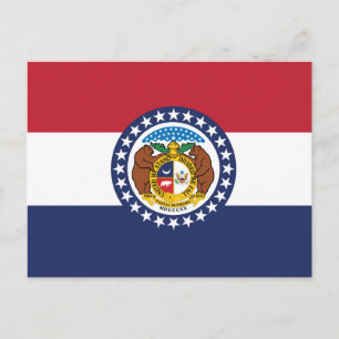 Missouri State Flag Show-Me State Seal Postcard
