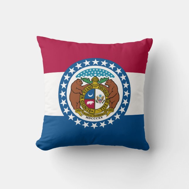 Missouri State Flag Throw Pillow (Front)