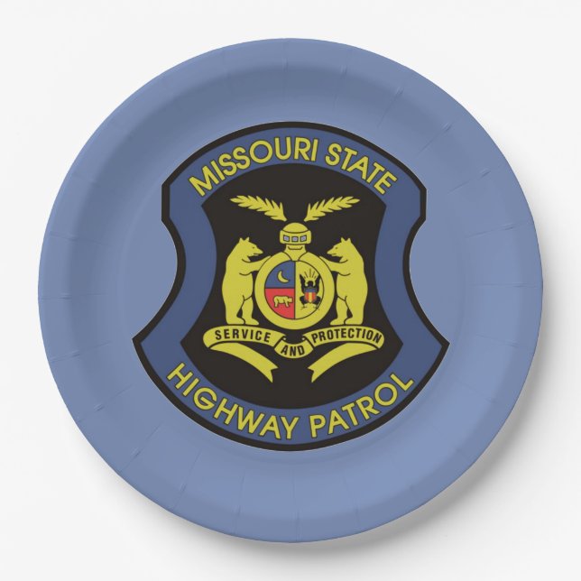 Missouri State Highway Patrol Large Paper Plate (Front)