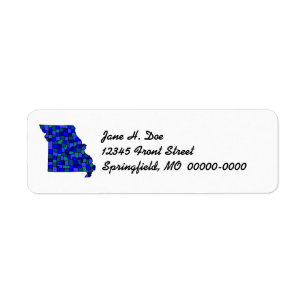 Missouri State Map Shape MO Return Address Label