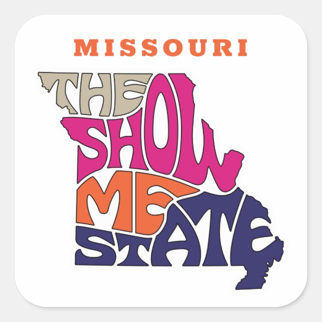 Missouri State Nickname Word Art Square Sticker (Front)