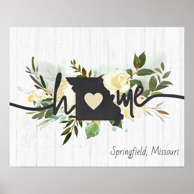 Missouri State Personalized Your Home City Rustic Poster (Front)