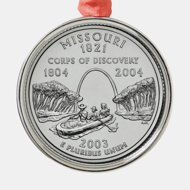 Missouri State Quarter Metal Ornament (Front)