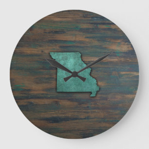 Missouri State Shape Teal Large Clock