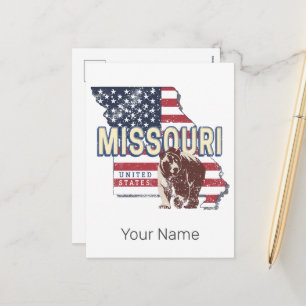 Missouri State United States Retro Map Vintage USA Holiday Postcard