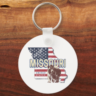 Missouri State United States Retro Map Vintage USA Keychain