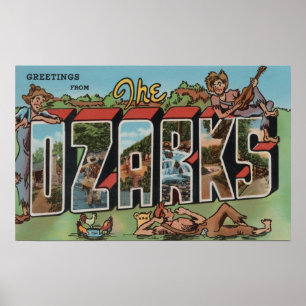 Missouri - The Ozarks - Large Letter Scenes Poster