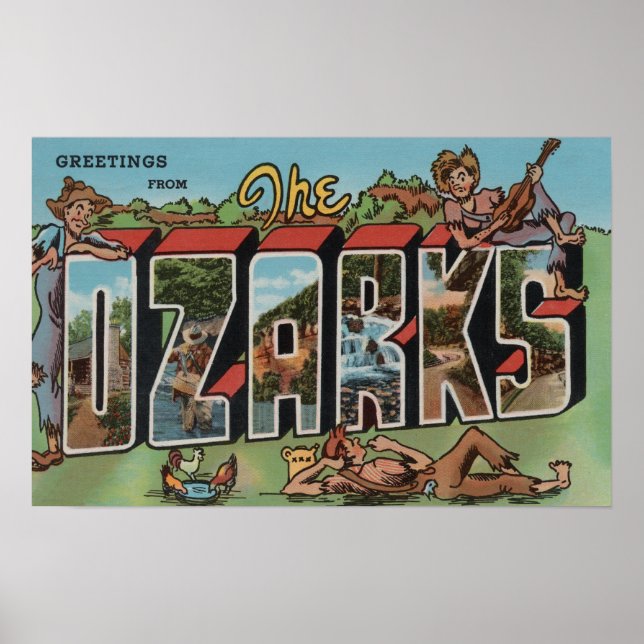 Missouri - The Ozarks - Large Letter Scenes Poster (Front)