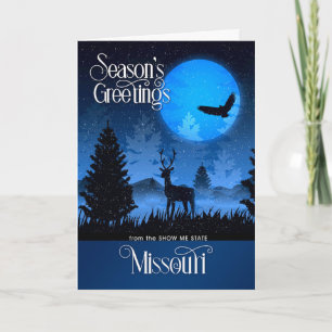 Missouri The Show Me State Woodland Deer Holiday Card