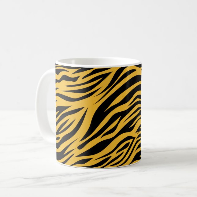 Missouri Tiger Stripes Black and Gold Coffee Mug (Front Left)