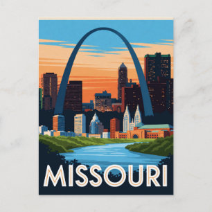 Missouri USA Gateway Cities Midwest River Travel Postcard