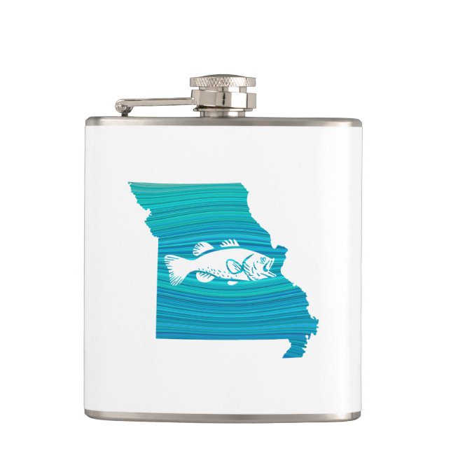 Missouri Wave Fishing Hip Flask (Front)