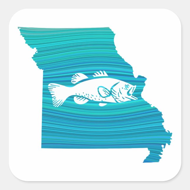 Missouri Wave Fishing Square Sticker (Front)
