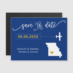 Missouri Wedding Save the Date Card, Map Magnetic Invitation