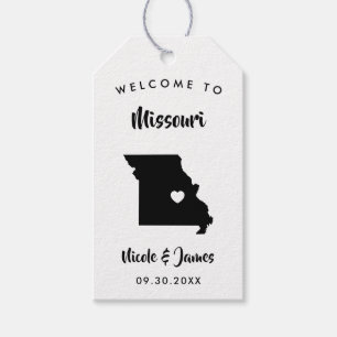 Missouri Wedding Welcome Bag Tags, Map Gift Tags