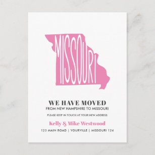 MISSOURI We've moved New address New Home   Postca Postcard
