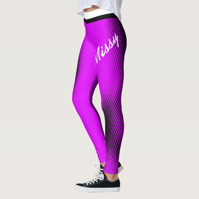 Missy in Large Text with Dot Pattern on Your Colou Leggings (Left)