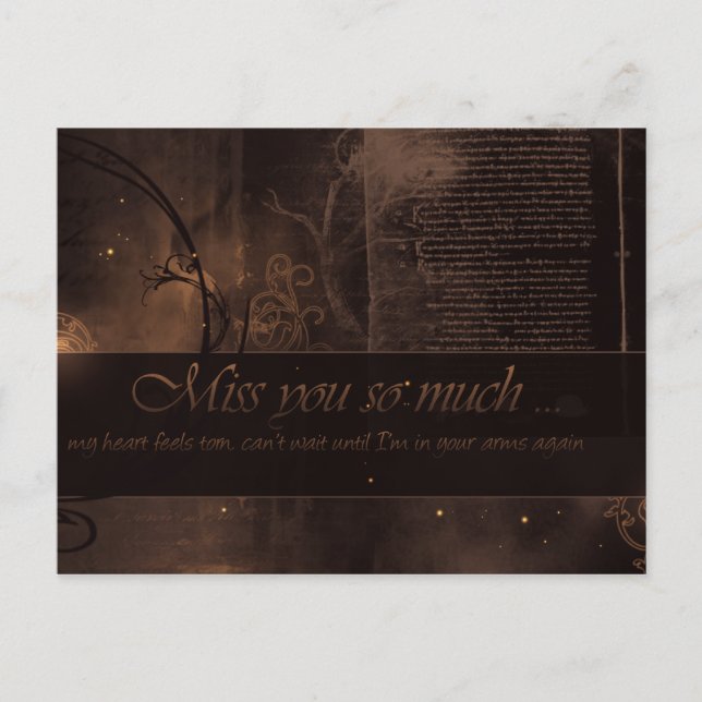 MissYouSoMuch Postcard (Front)